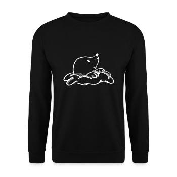 Sweet mole, white. - Unisex Sweatshirt - black - Front - Alina (178cm) & Michal (187cm)