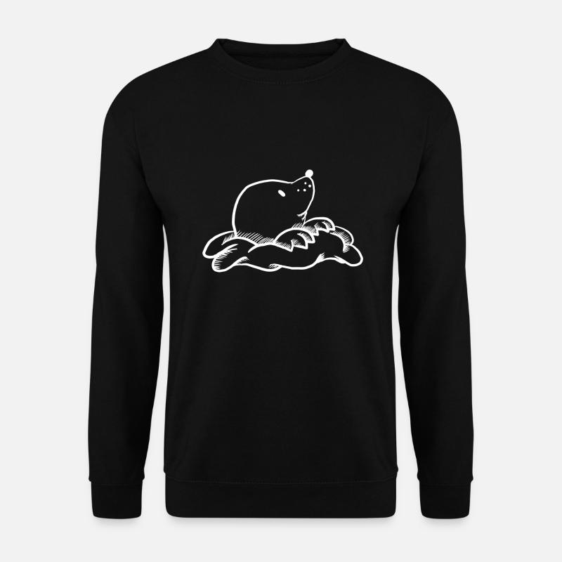 Sweet mole, white. - Unisex Sweatshirt - black