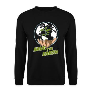 Journée mondiale de la terre pour la protection du climat - Sweat-shirt Unisexe - noir - Devant - Alina (178cm) & Michal (187cm)