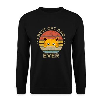 Best Cat Dad Ever For the best cat daddy cat - Unisex Sweatshirt - black - Front - Alina (178cm) & Michal (187cm)