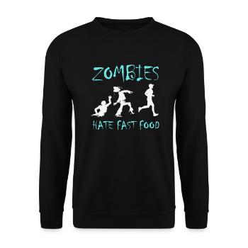 Zombie. Du fast-food. Joggeur. - Sweat-shirt Unisexe - noir - Devant - Alina (178cm) & Michal (187cm)