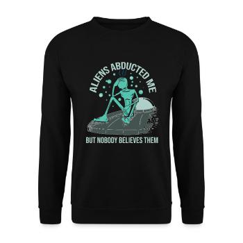 Vaisseau spatial extraterrestre Alien Ufo soucoupe - Sweat-shirt Unisexe - noir - Devant - Alina (178cm) & Michal (187cm)
