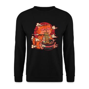 Chat Ramen Nudelsuppe Manga Anime Kawaii - Sweat-shirt Unisexe - noir - Devant - Alina (178cm) & Michal (187cm)