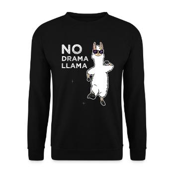 No Drama Llama Alpaca Llama Jogging Gift - Unisex Sweatshirt - black - Front - Alina (178cm) & Michal (187cm)