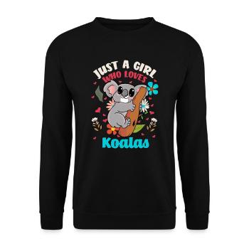 Koala girl woman eucalyptus gift marsupial - Unisex Sweatshirt - black - Front - Alina (178cm) & Michal (187cm)