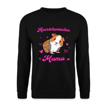 Meerschweinchen Mama Guinea Nagetier Meerschwein - Unisex Pullover - Schwarz - Vorne - Alina (178cm) & Michal (187cm)
