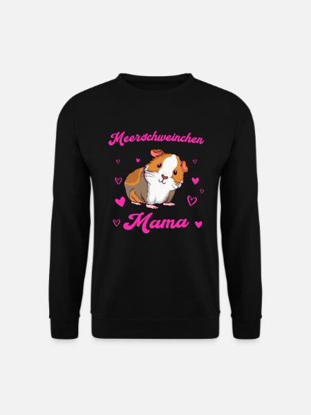 Meerschweinchen Mama Guinea Nagetier Meerschwein - Unisex Pullover - Schwarz