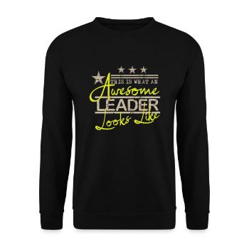 Leader - Unisex Pullover - Schwarz - Vorne - Alina (178cm) & Michal (187cm)