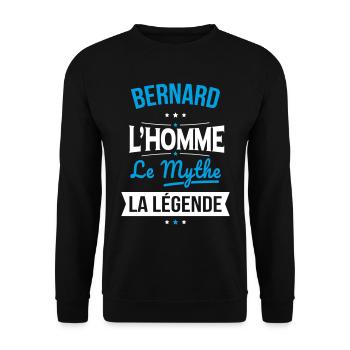 Bernard - L'Homme - Le Mythe - La Légende - Sweat-shirt Unisexe - noir - Devant - Alina (178cm) & Michal (187cm)