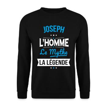 Joseph - L'Homme - Le Mythe - La Légende - Sweat-shirt Unisexe - noir - Devant - Alina (178cm) & Michal (187cm)