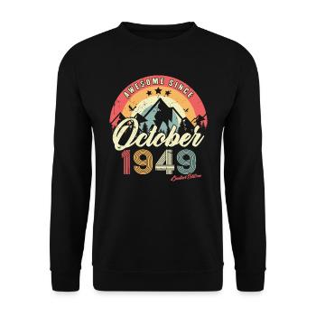 Cadeau D'anniversaire En Octobre 1949 Vintage - Sweat-shirt Unisexe - noir - Devant - Alina (178cm) & Michal (187cm)
