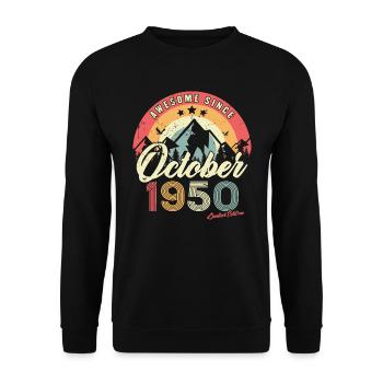 Cadeau D'anniversaire En Octobre 1950 Vintage - Sweat-shirt Unisexe - noir - Devant - Alina (178cm) & Michal (187cm)