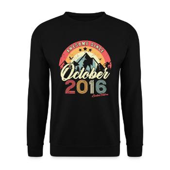 Cadeau D'anniversaire En Octobre 2016 Vintage - Sweat-shirt Unisexe - noir - Devant - Alina (178cm) & Michal (187cm)