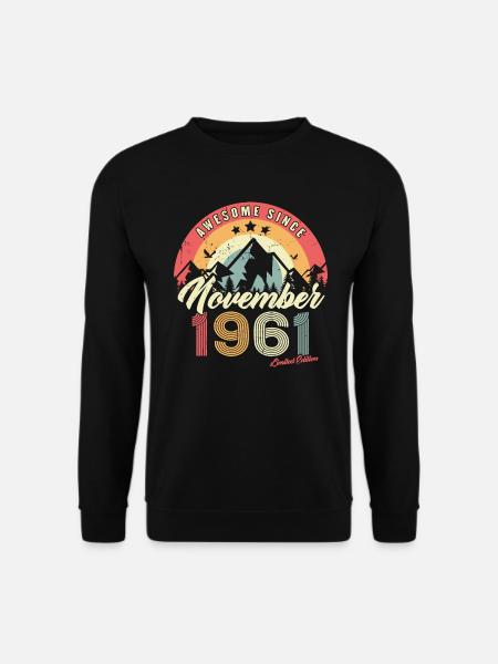Cadeau D'anniversaire En Novembre 1961 Vintage - Sweat-shirt Unisexe - noir