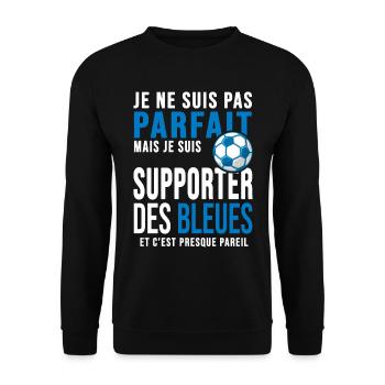 football féminin supporter des bleues france - Sweat-shirt Unisexe - noir - Devant - Alina (178cm) & Michal (187cm)