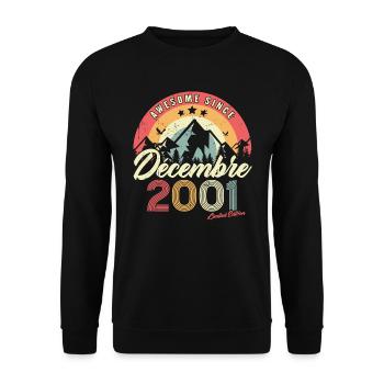Cadeau D'anniversaire En Décembre 2001 Vintage - Sweat-shirt Unisexe - noir - Devant - Alina (178cm) & Michal (187cm)