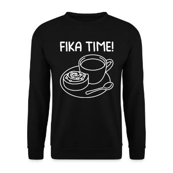 FIKA TIME Suède Fikabröd Kanelbullar Café - Sweat-shirt Unisexe - noir - Devant - Alina (178cm) & Michal (187cm)