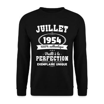 70-jähriges Jubiläum - Juli 1954 Perfektion - Unisex Pullover - Schwarz - Vorne - Alina (178cm) & Michal (187cm)