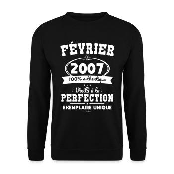 18th Birthday - February 2007 Perfection - Unisex Sweatshirt - black - Front - Alina (178cm) & Michal (187cm)