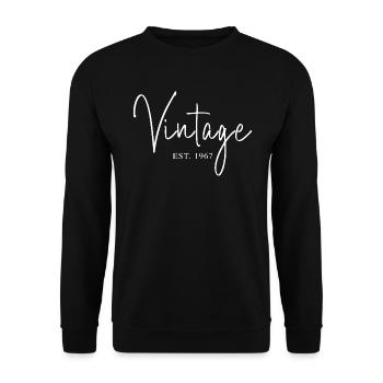 Vintage Est. 1967 Vintage Design Script Gift - Unisex Sweatshirt - black - Front - Alina (178cm) & Michal (187cm)