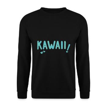 Inscription Kawaii - Sweat-shirt Unisexe - noir - Devant - Alina (178cm) & Michal (187cm)