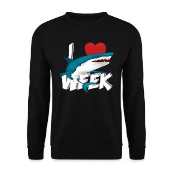 I Love Shark Week Cute Novelty Gift Idea For Shark Lovers Graphic Shark - Unisex Sweatshirt - black - Front - Alina (178cm) & Michal (187cm)