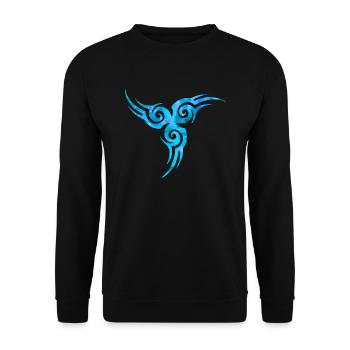 Keltisches Tattoo blau - Unisex Pullover - Schwarz - Vorne - Alina (178cm) & Michal (187cm)