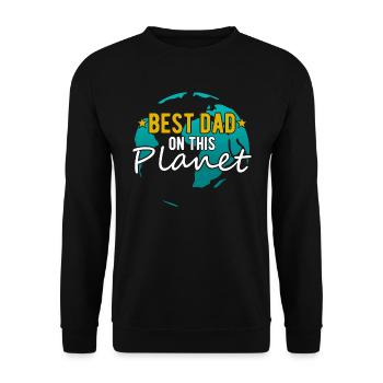 Bester Papa-Vatertag Geschenk - Unisex Pullover - Schwarz - Vorne - Alina (178cm) & Michal (187cm)