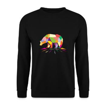 Polygon bear - Unisex Sweatshirt - black - Front - Alina (178cm) & Michal (187cm)