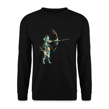 archery - Unisex Sweatshirt - black - Front - Alina (178cm) & Michal (187cm)