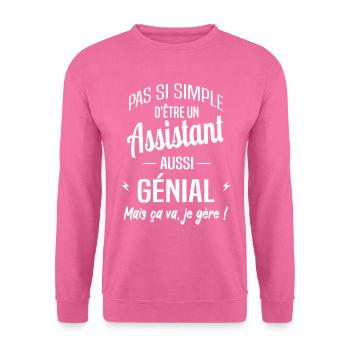 Assistant - Sweat-shirt Unisexe - rose - Devant