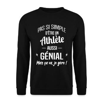 Athlète - Sweat-shirt Unisexe - noir - Devant - Alina (178cm) & Michal (187cm)