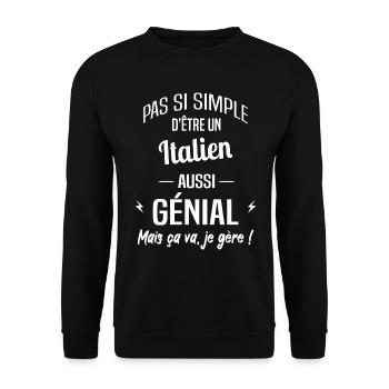 Italien - Sweat-shirt Unisexe - noir - Devant - Alina (178cm) & Michal (187cm)