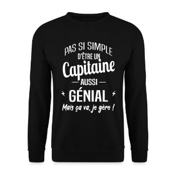 Capitaine - Sweat-shirt Unisexe - noir - Devant - Alina (178cm) & Michal (187cm)