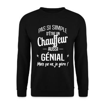 Chauffeur - Sweat-shirt Unisexe - noir - Devant - Alina (178cm) & Michal (187cm)