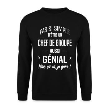 Chef de groupe - Sweat-shirt Unisexe - noir - Devant - Alina (178cm) & Michal (187cm)