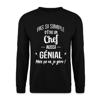 Chef - Sweat-shirt Unisexe - noir - Devant - Alina (178cm) & Michal (187cm)