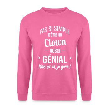 Clown - Sweat-shirt Unisexe - rose - Devant