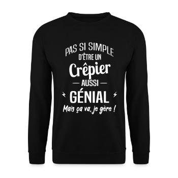 Crêpier - Sweat-shirt Unisexe - noir - Devant - Alina (178cm) & Michal (187cm)