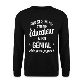 Éducateur - Sweat-shirt Unisexe - noir - Devant - Alina (178cm) & Michal (187cm)