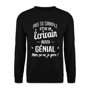 Écrivain - Sweat-shirt Unisexe - noir - Devant - Alina (178cm) & Michal (187cm)