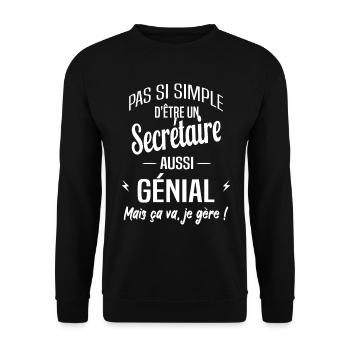 Secrétaire - Sweat-shirt Unisexe - noir - Devant - Alina (178cm) & Michal (187cm)
