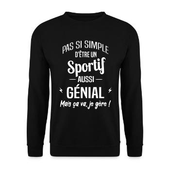 Sportif - Sweat-shirt Unisexe - noir - Devant - Alina (178cm) & Michal (187cm)