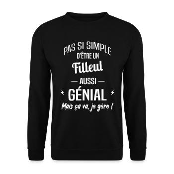 Filleul - Sweat-shirt Unisexe - noir - Devant - Alina (178cm) & Michal (187cm)