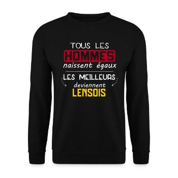 Lensois - Pas-de-Calais - Meilleur - Cadeau - Sweat-shirt Unisexe - noir - Devant - Alina (178cm) & Michal (187cm)