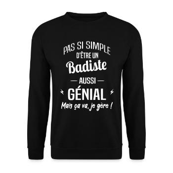 Badiste - Sweat-shirt Unisexe - noir - Devant - Alina (178cm) & Michal (187cm)