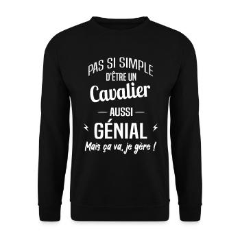 Cavalier - Sweat-shirt Unisexe - noir - Devant - Alina (178cm) & Michal (187cm)