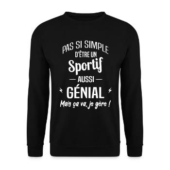 Sportif - Sweat-shirt Unisexe - noir - Devant - Alina (178cm) & Michal (187cm)