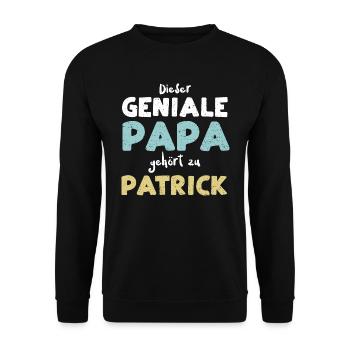 Dieser Geniale Papa Gehört Zu Pa... - Unisex Pullover - Schwarz - Vorne - Alina (178cm) & Michal (187cm)