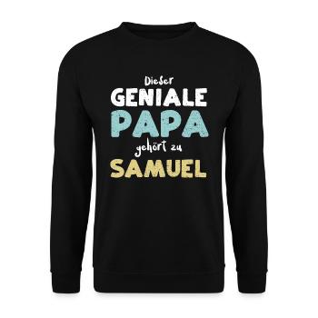 Dieser Geniale Papa Gehört Zu Sa... - Unisex Pullover - Schwarz - Vorne - Alina (178cm) & Michal (187cm)